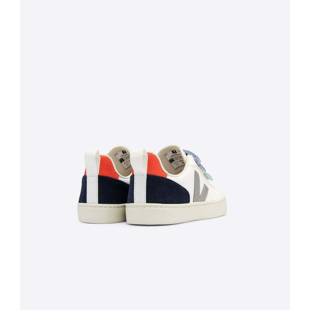 Veja V-10 CHROMEFREE Kids' Shoes White/Blue | NZ 742NWY